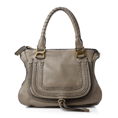 Chloe Calfskin Braided Medium Marcie Satchel Motty Grey 1 of 15