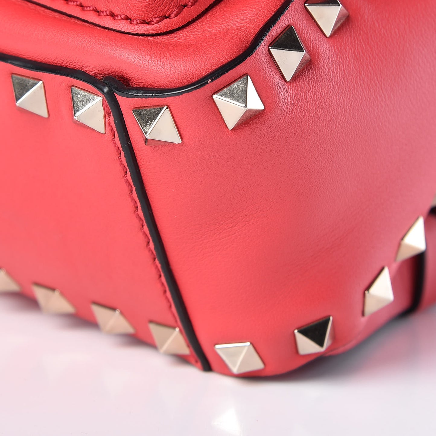 Calfskin Mini Rockstud Backpack Deep Fuxia