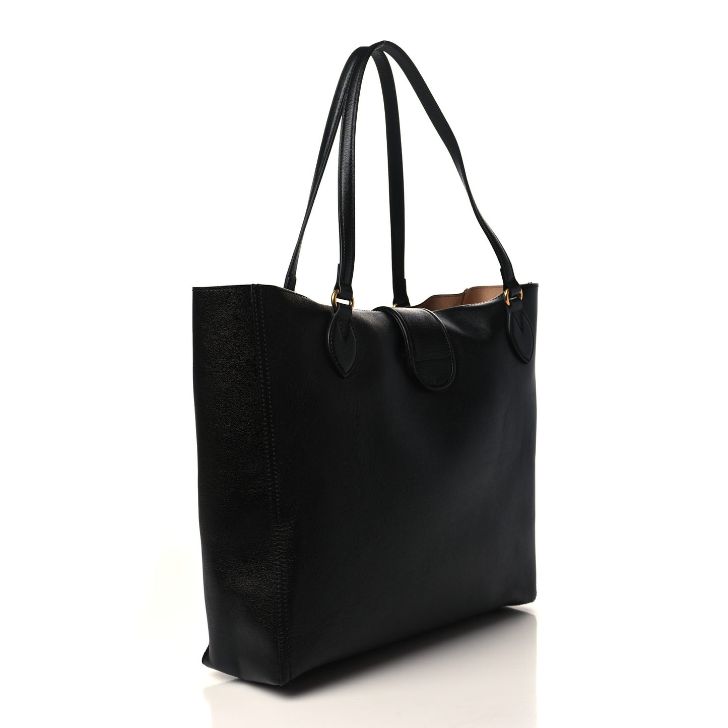 New Sakai Calfskin Lux Medium Dahlia Tote Black