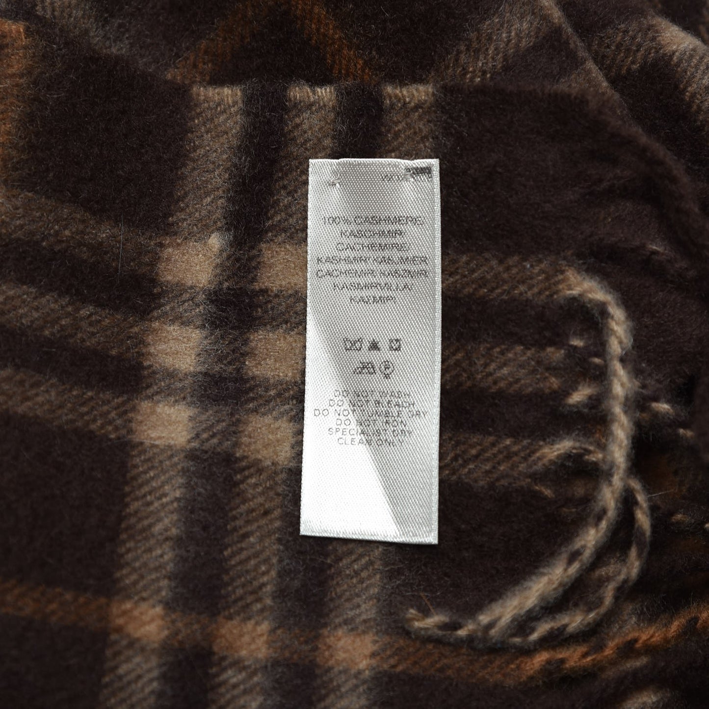 Cashmere Classic Check Fringe Scarf Caramel