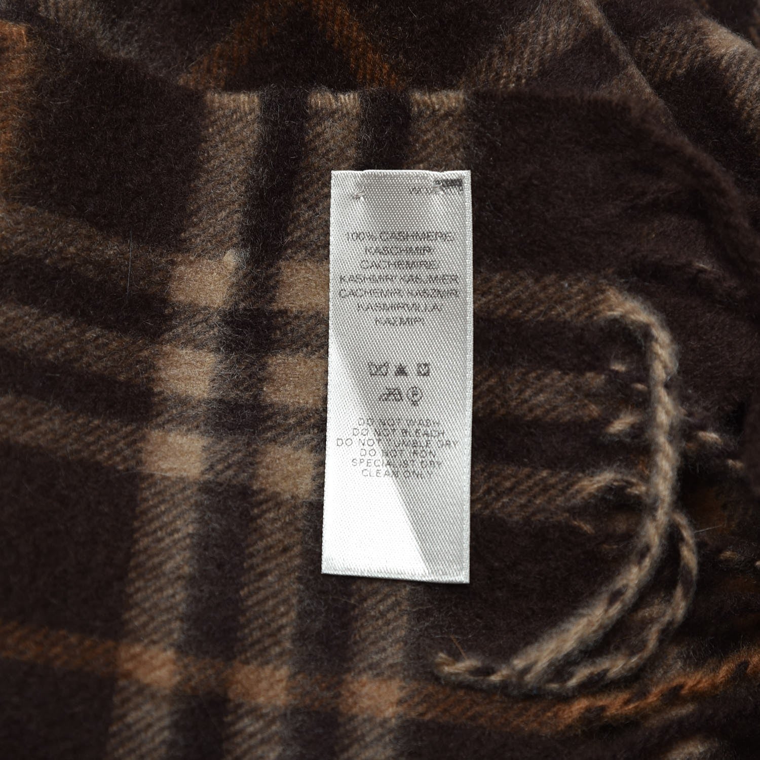 Burberry Cashmere Classic Check Fringe Scarf Caramel 5 of 5