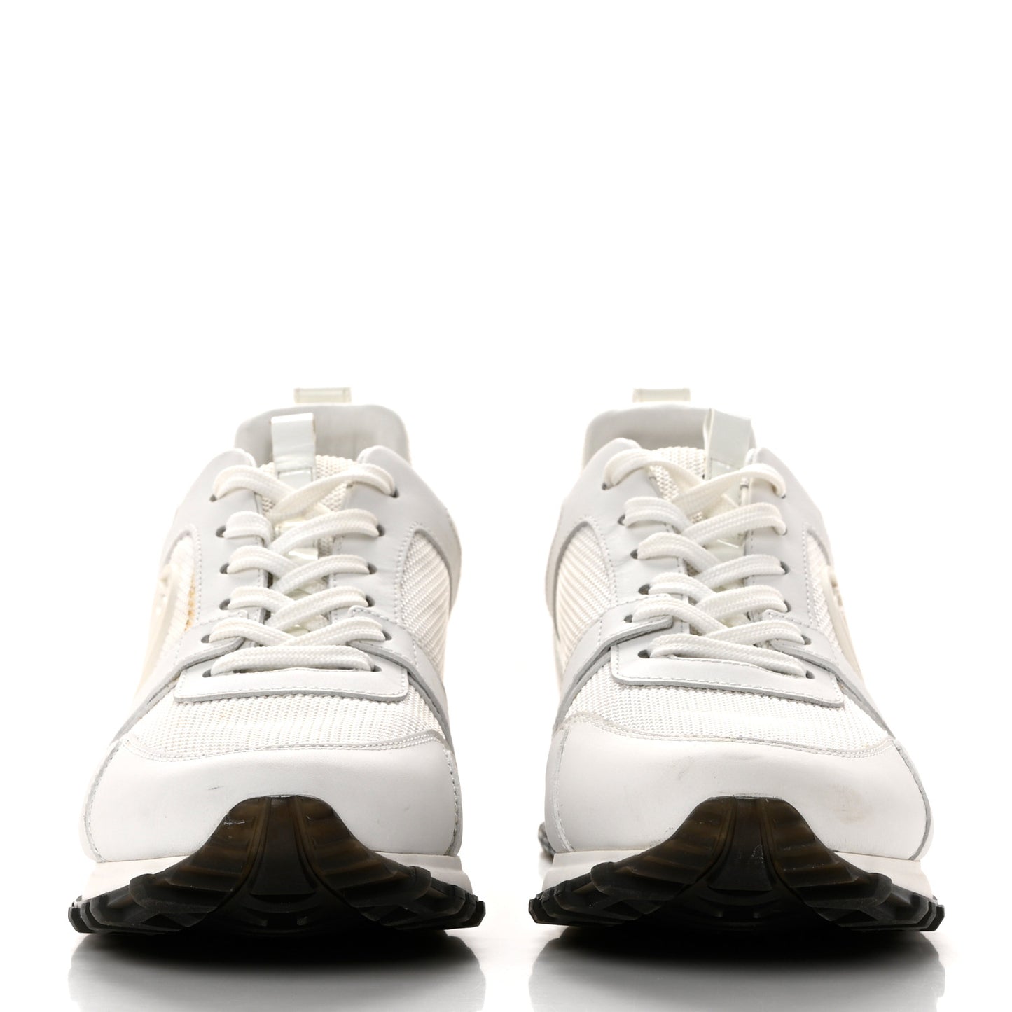 Calfskin Mesh Run Away Sneakers 37 White