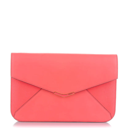 Fendi Vitello Elite Large 2Jours Clutch Rosa Exstasy 1 of 7