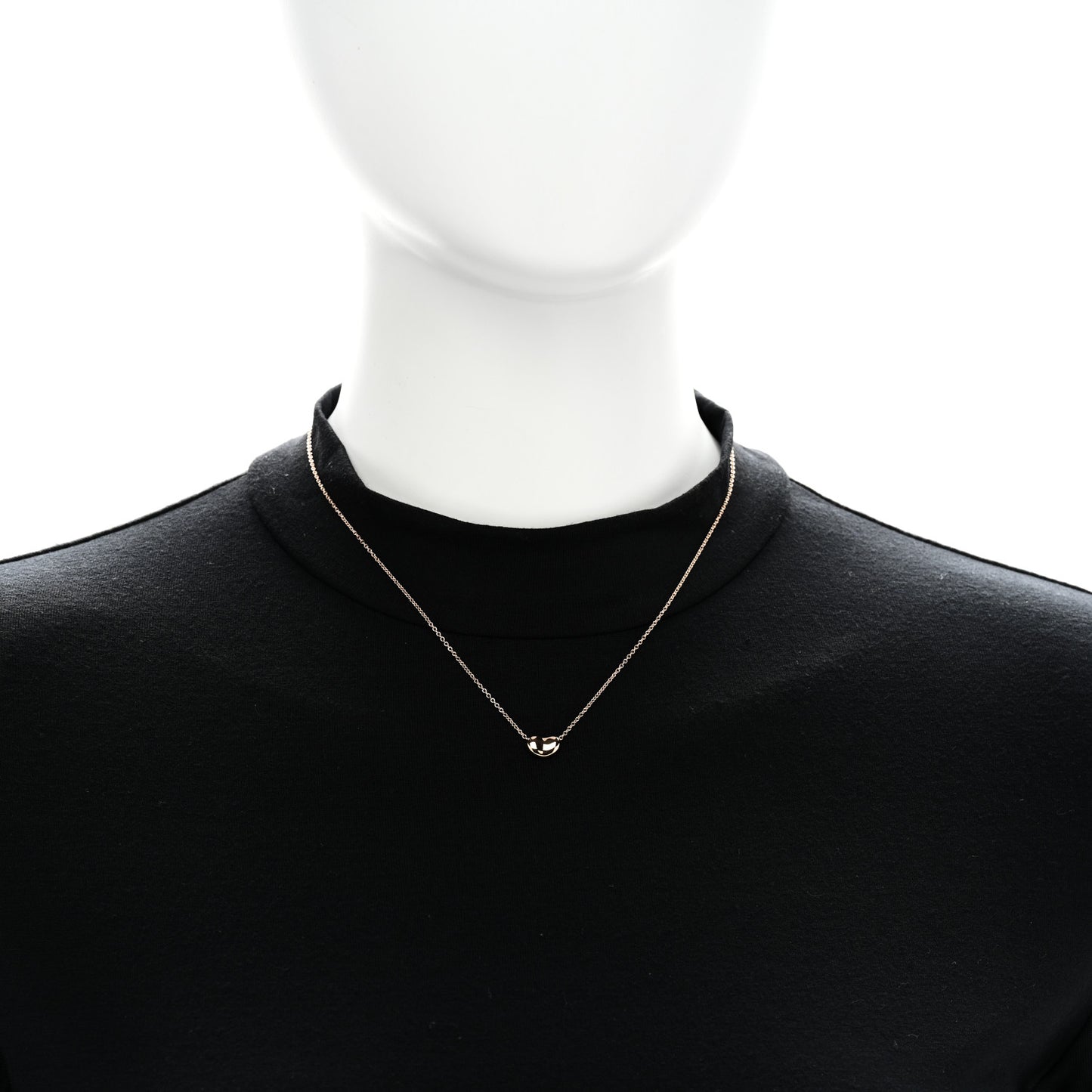 18K Rose Gold 9mm Elsa Peretti Bean Pendant Necklace