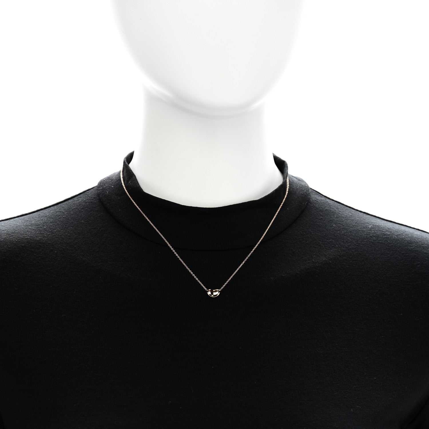Tiffany 18K Rose Gold 9mm Elsa Peretti Bean Pendant Necklace 2 of 5