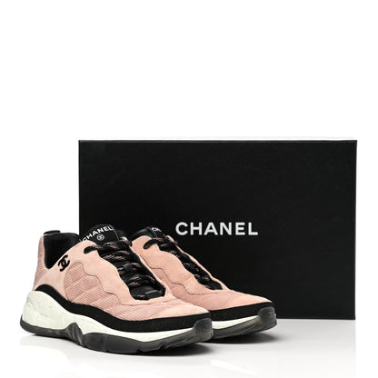 Chanel Mesh Suede Calfskin Quilted Sneakers 39 Pink Beige 11 of 11