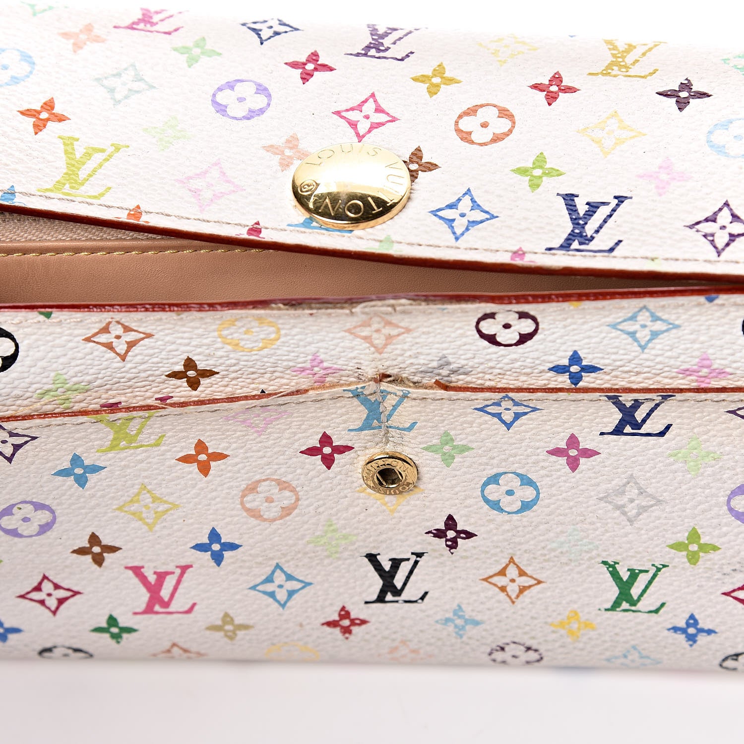 Louis Vuitton Monogram Multicolor Sarah Wallet White 7 of 8