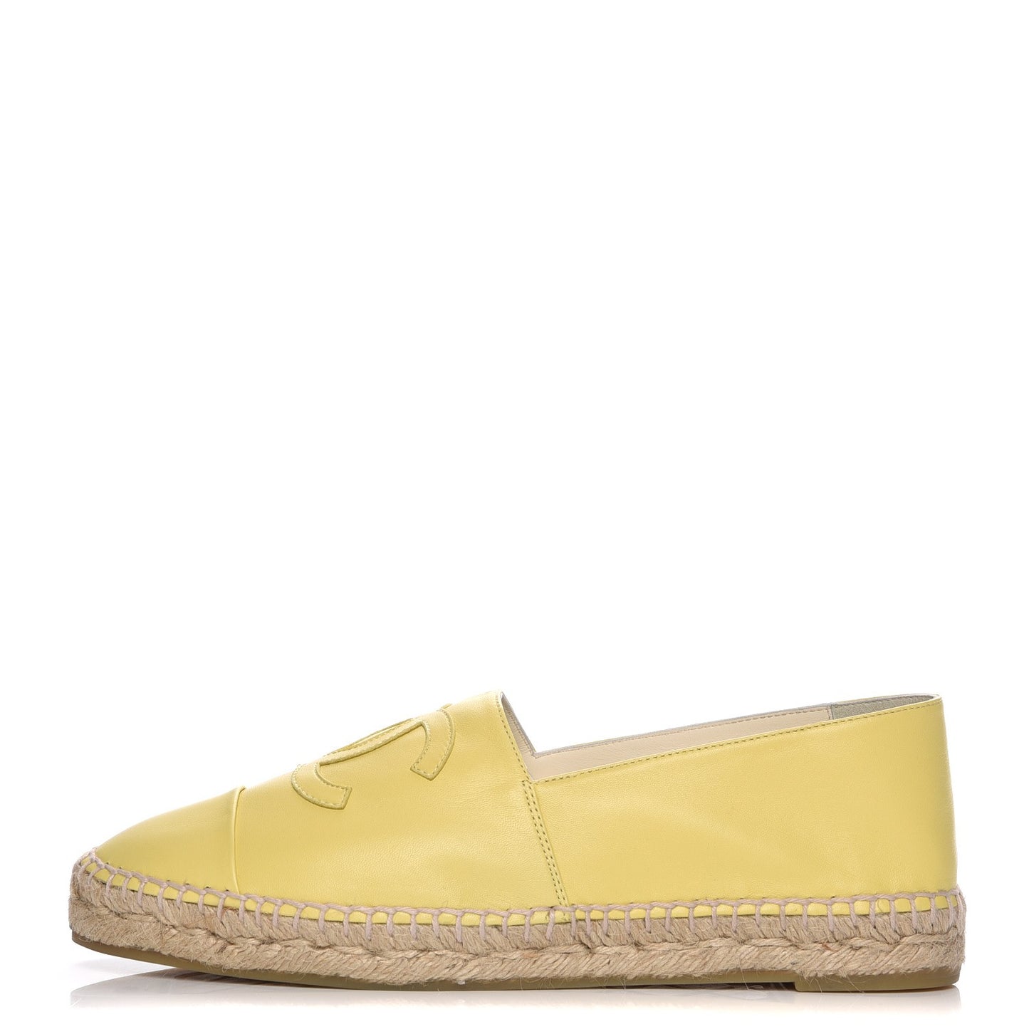Lambskin CC Espadrilles 41 Yellow