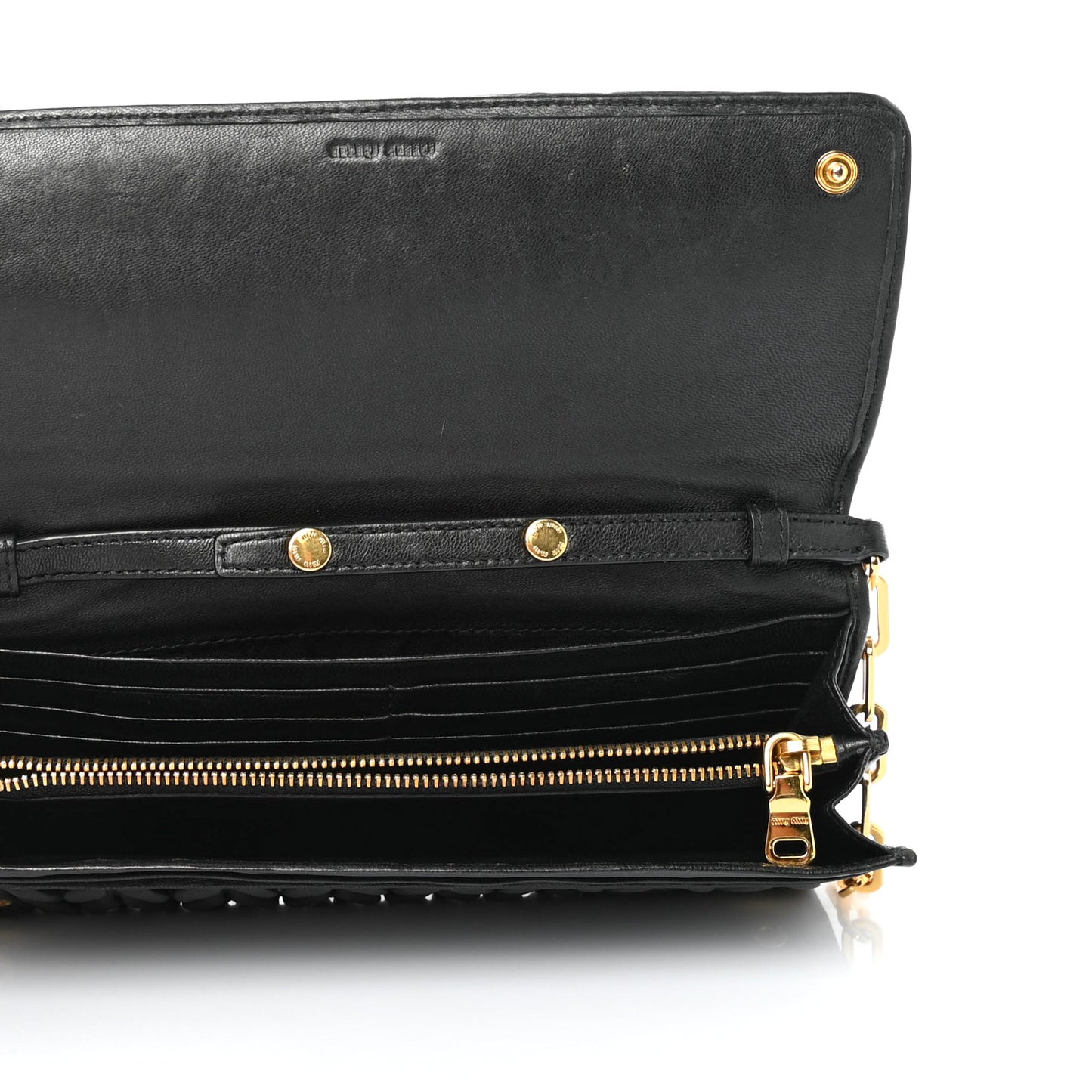 Nappa Matelasse Wallet On Chain Black