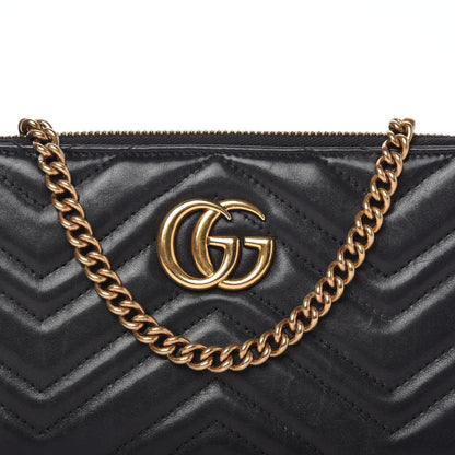 Gucci Calfskin Matelasse Mini GG Marmont Chain Bag Black 10 of 10