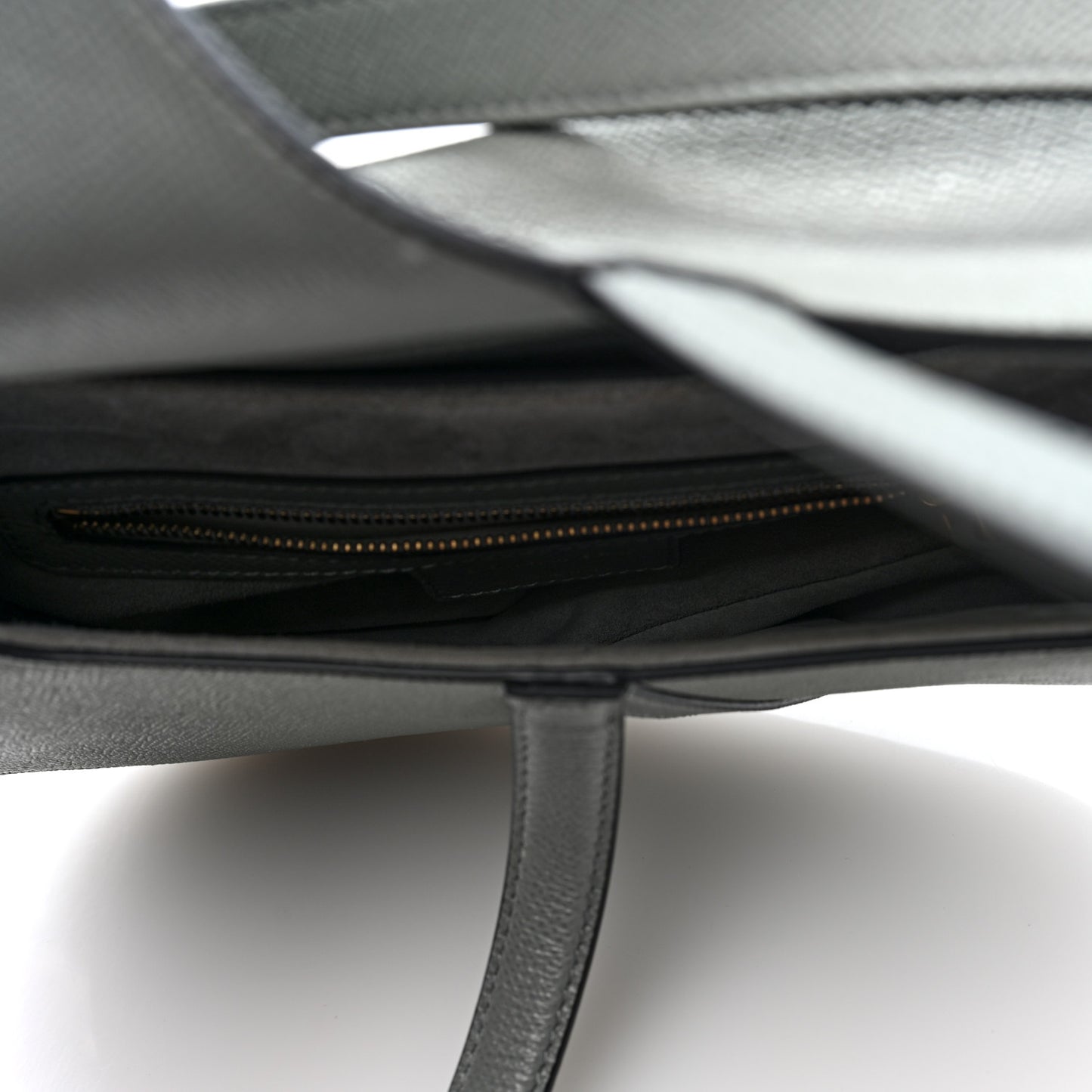 Grained Calfskin Saddle Bag Grey