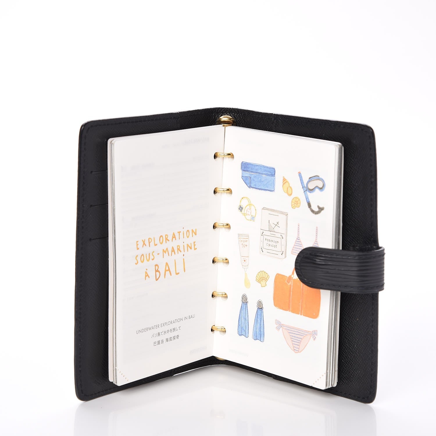 Louis Vuitton Epi Small Ring Agenda Cover Black 6 of 10