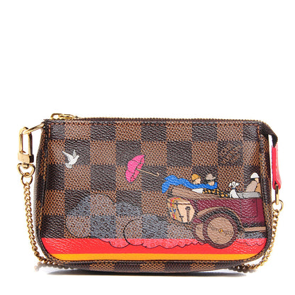 Louis Vuitton Damier Ebene 2015 Christmas Animation Mini Pochette Accessories 1 of 8