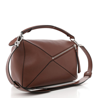 Loewe Grained Calfskin Large Puzzle Bag Brown 3 of 11