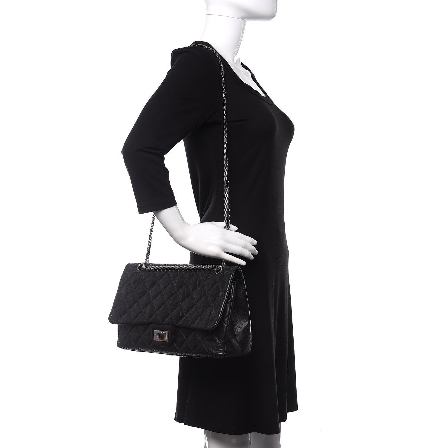 Chanel Aged Calfskin Quilted 2.55 Reissue 227 Flap Black 2 of 10