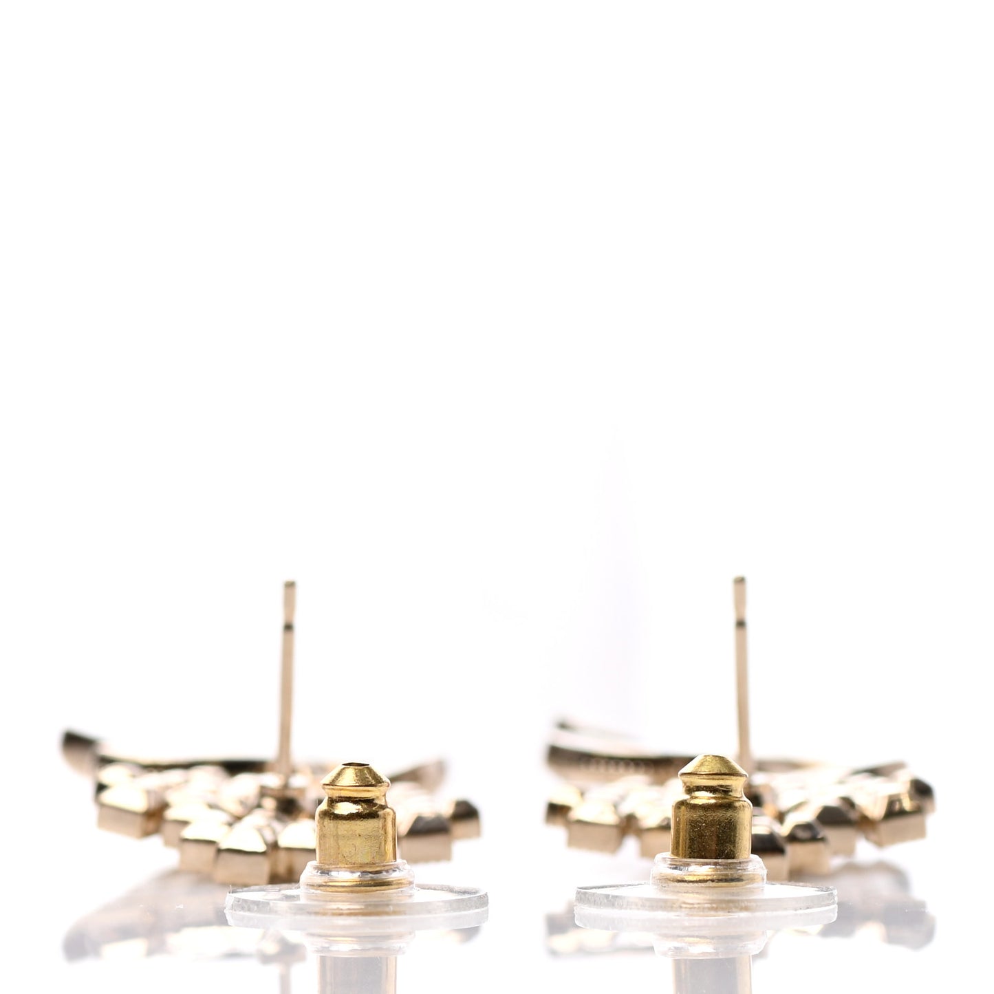 Crystal CC Crown Drop Earrings Gold