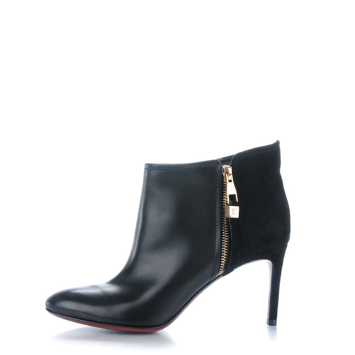 Calfskin Zippy Low Boots 36.5 Black