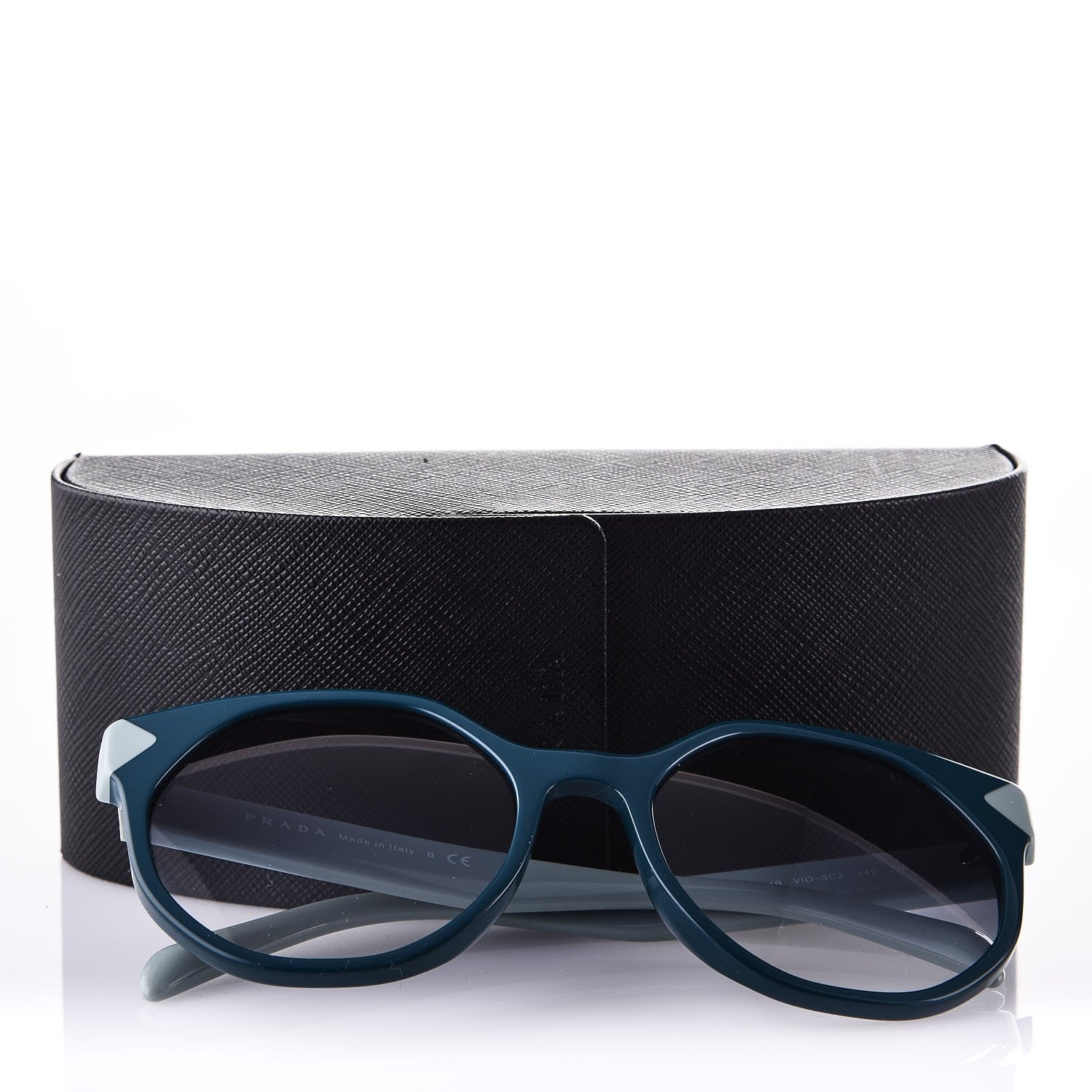 Prada Round Sunglasses SPR 11T Blue 7 of 7