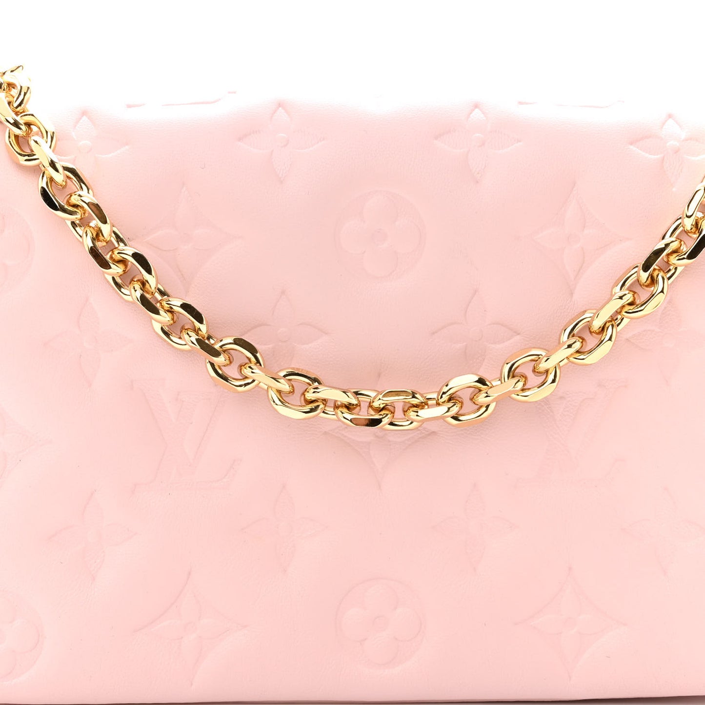 Lambskin Embossed Monogram Pochette Coussin Rose
