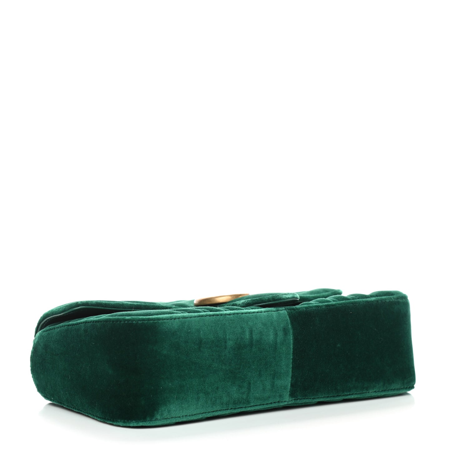 Velvet Matelasse Small GG Marmont Shoulder Bag Emerald