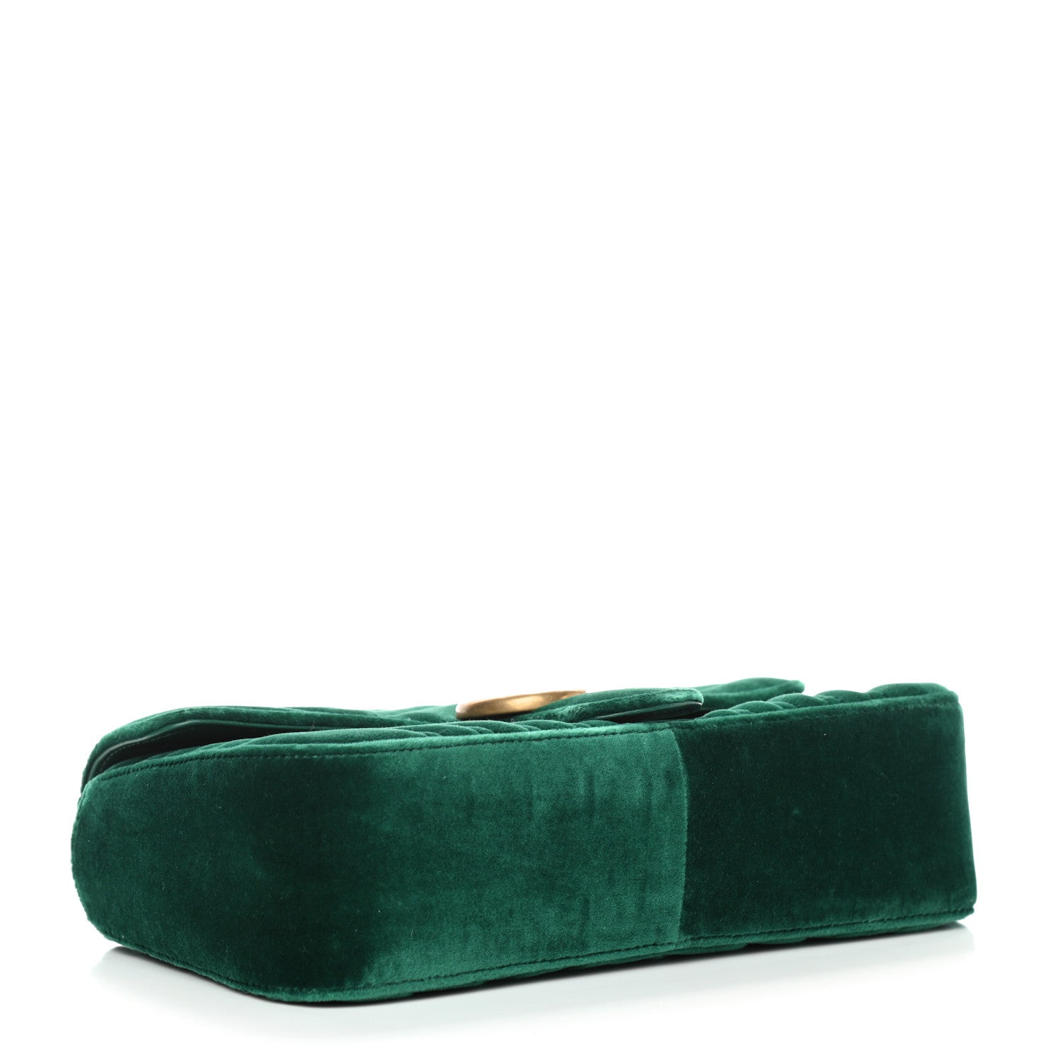 Gucci Velvet Matelasse Small GG Marmont Shoulder Bag Emerald 3 of 8