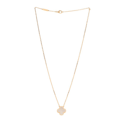 Van Cleef & Arpels 18K Yellow Gold Mother of Pearl Vintage Alhambra Pendant Necklace 2 of 5