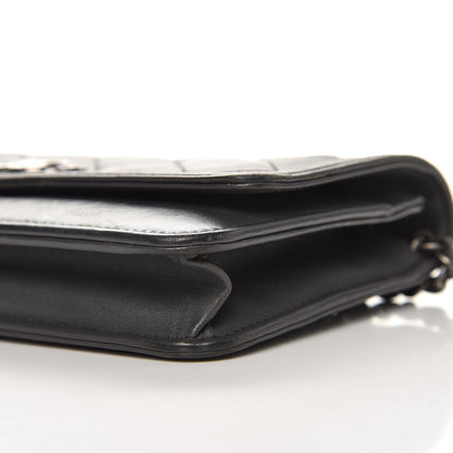 Chanel Lambskin Quilted Boy Wallet On Chain WOC Grey 10 of 12