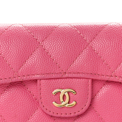 Chanel Caviar Quilted Flap Card Holder Wallet Pink 8 of 11