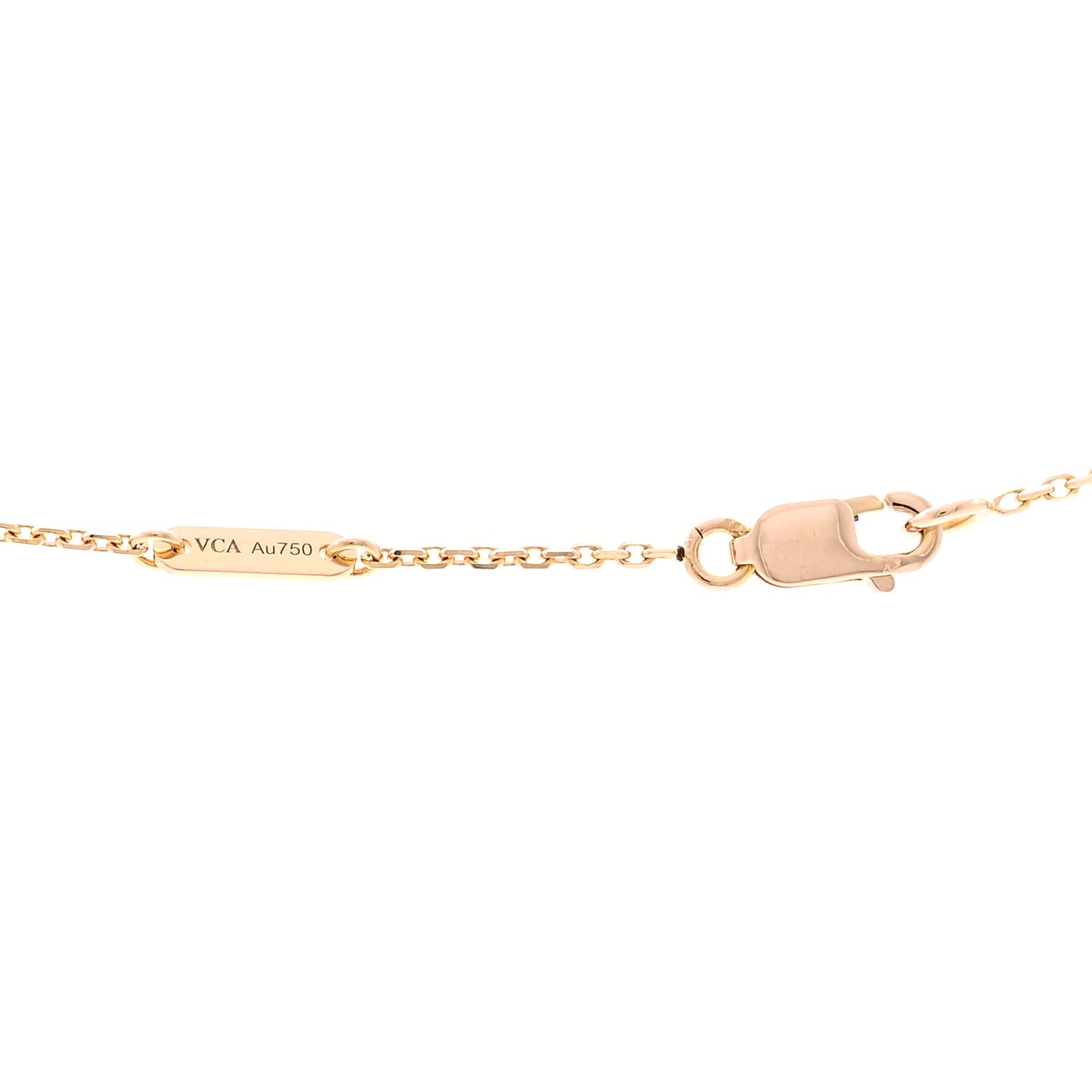 Van Cleef & Arpels 18K Rose Gold Carnelian Sweet Alhambra Pendant Necklace 4 of 6