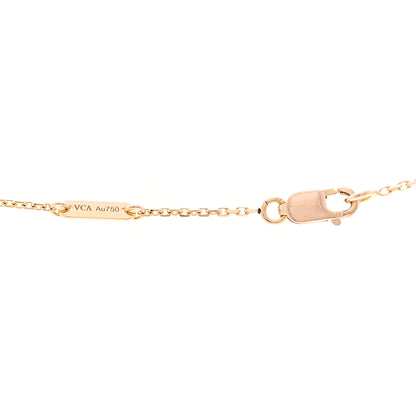 Van Cleef & Arpels 18K Rose Gold Carnelian Sweet Alhambra Pendant Necklace 4 of 6