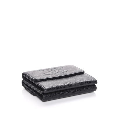 Chanel Caviar Timeless CC Compact Double Sided Wallet Black 4 of 8
