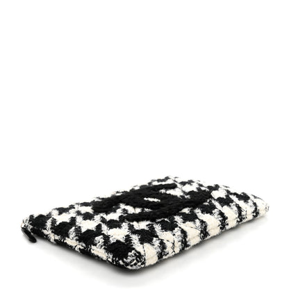 Chanel Tweed Shearling Quilted Chanel Cosmetic Pouch White Black 5 of 9