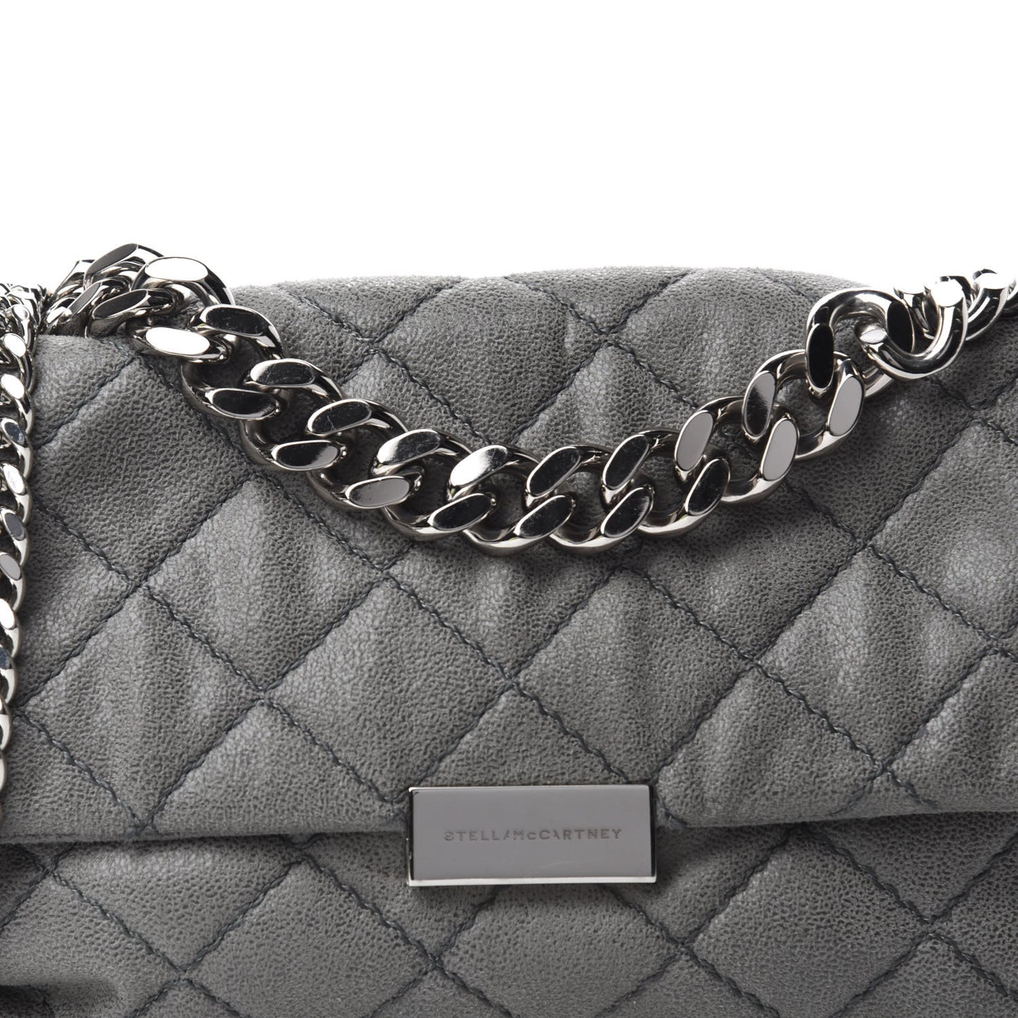 Shaggy Deer Quilted Small Beckett Chain Shoulder Bag Grey