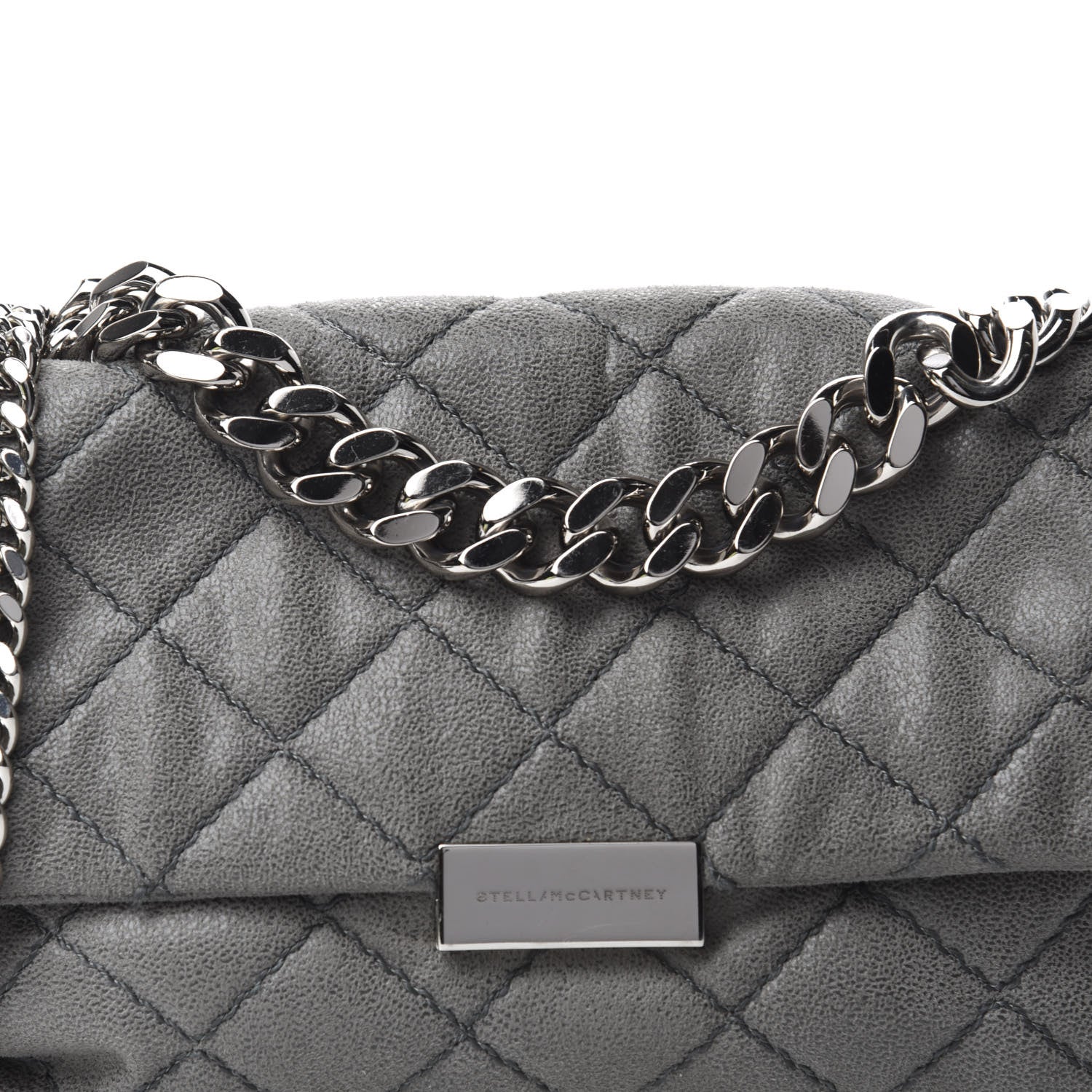 Stella McCartney Shaggy Deer Quilted Small Beckett Chain Shoulder Bag Grey 10 of 10