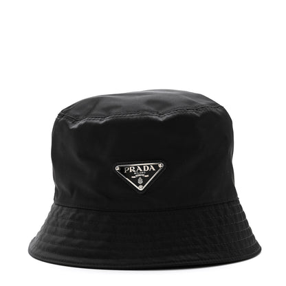 Prada Re-Nylon Metal Triangle Logo Womens Bucket Hat M Black 3 of 10