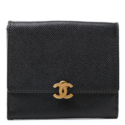 Chanel Grained Calfskin CC Flap Wallet Black 1 of 9
