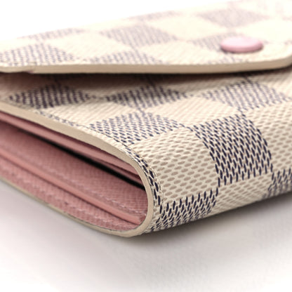 Louis Vuitton Damier Azur Victorine Wallet Rose Ballerine 7 of 10