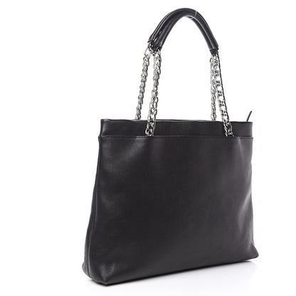 Chanel Caviar Large CC Tuck Tote Black 2 of 12