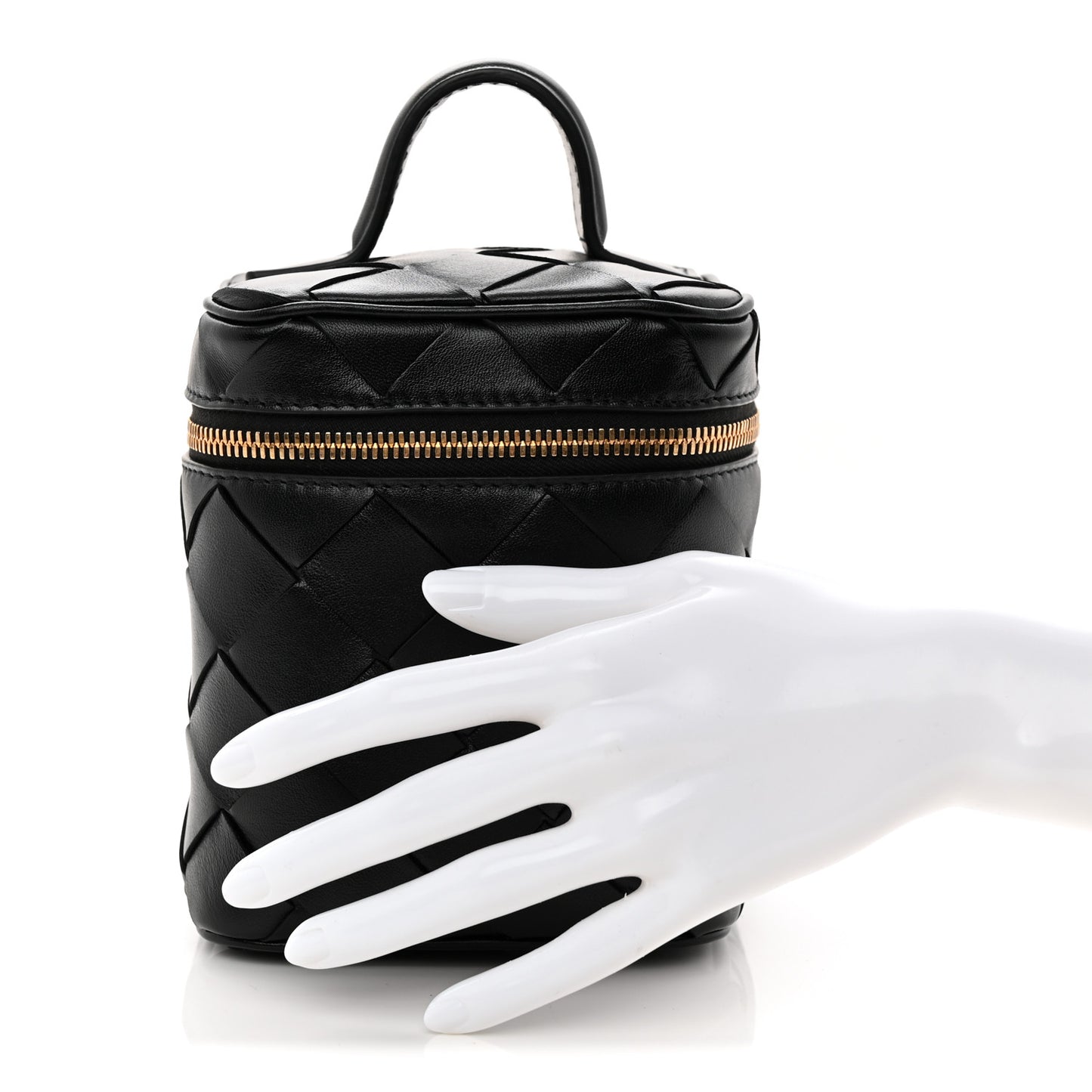 Nappa Intrecciato North South Vanity Case Black