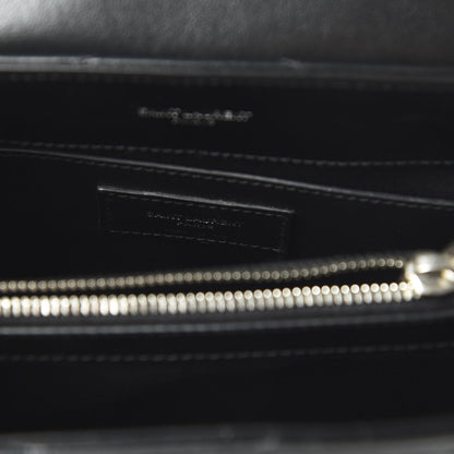 Saint Laurent Calfskin Y Quilted Monogram Small Loulou Chain Satchel Black 8 of 9