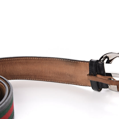 Gucci Calfskin Web Interlocking G Belt 105 42 Black 8 of 8