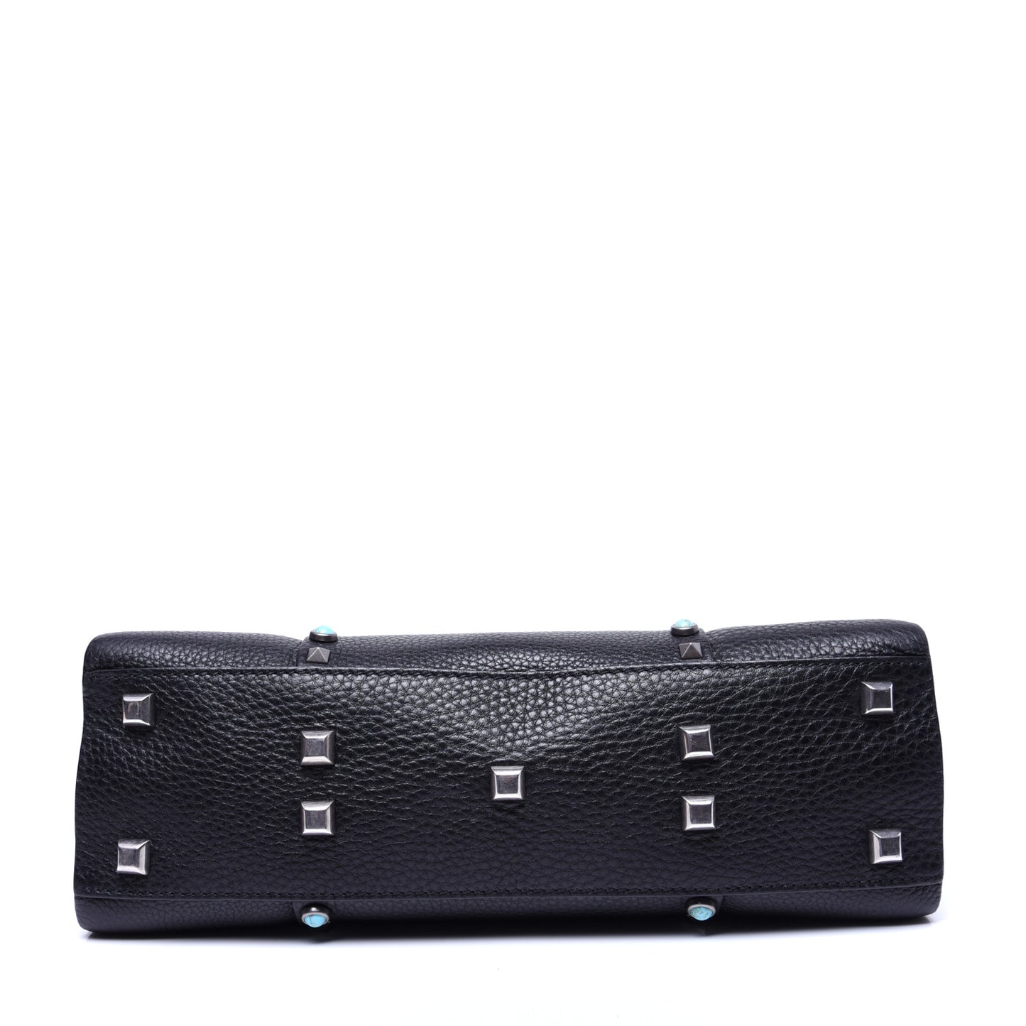 Alce Calfskin My Rockstud Rolling Frame Bag Black
