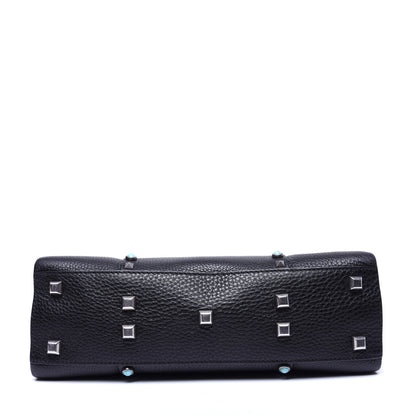 Valentino Garavani Alce Calfskin My Rockstud Rolling Frame Bag Black 9 of 15