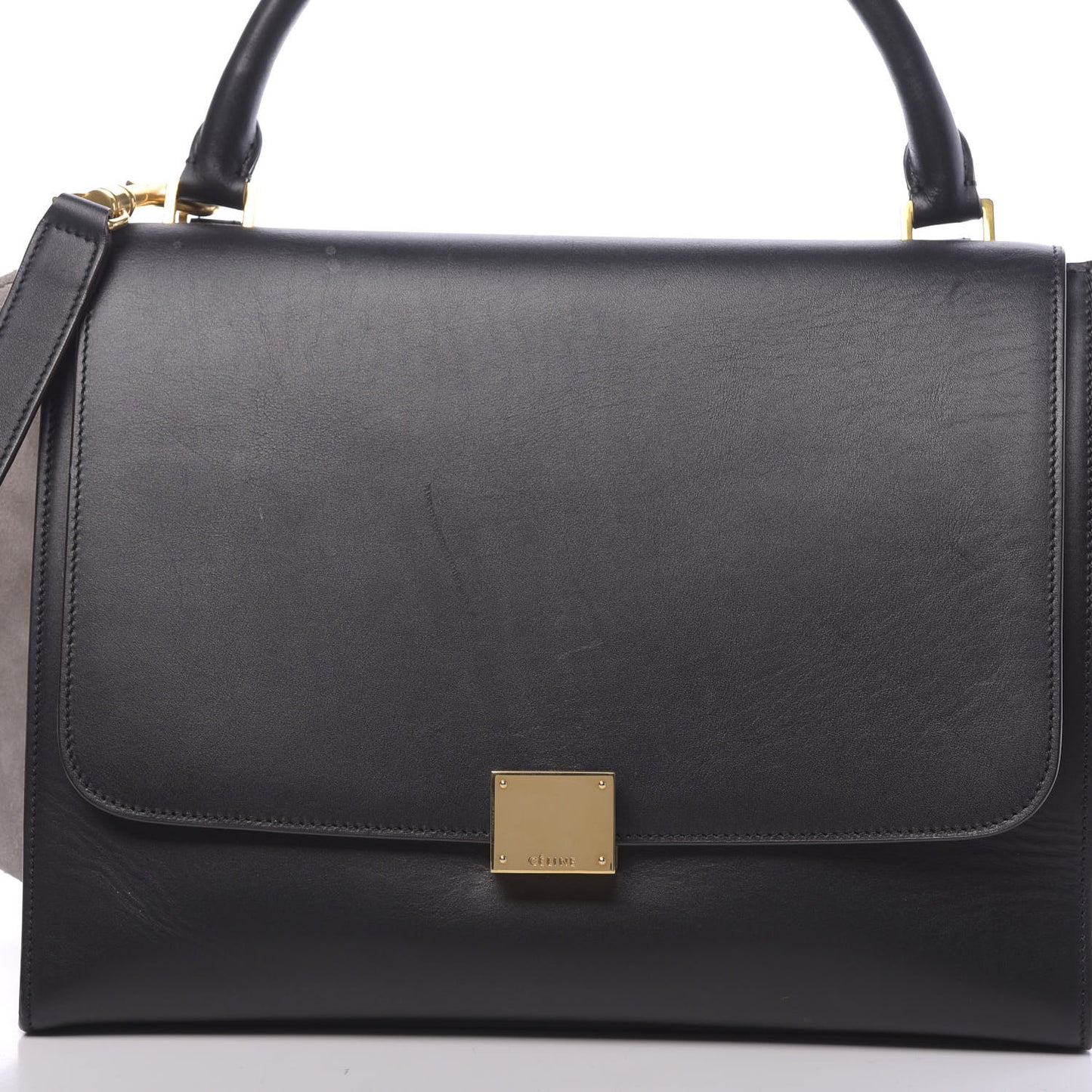 Smooth Calfskin Suede Medium Bi-Color Trapeze
