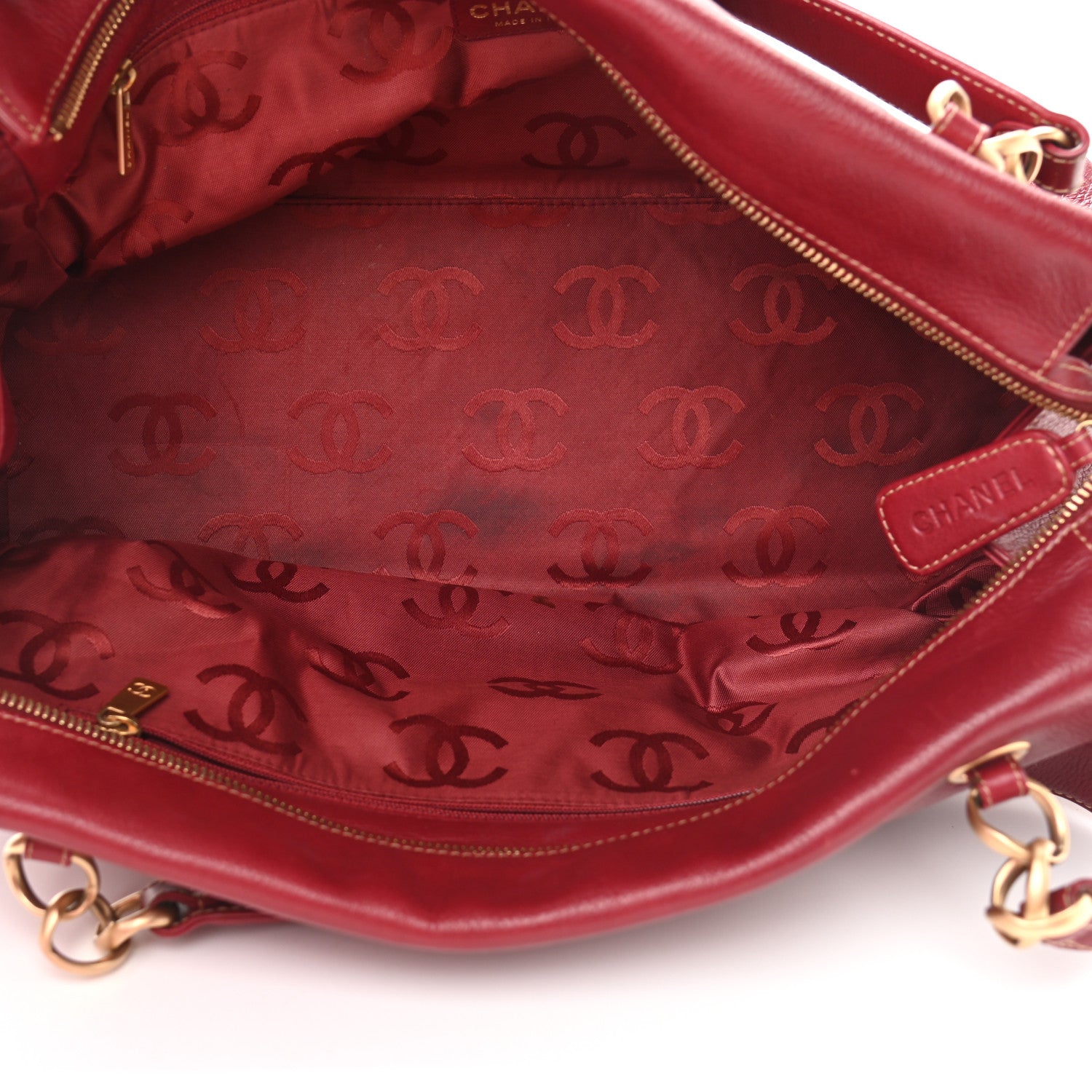 Chanel Calfskin CC Shoulder Bag Red 5 of 13