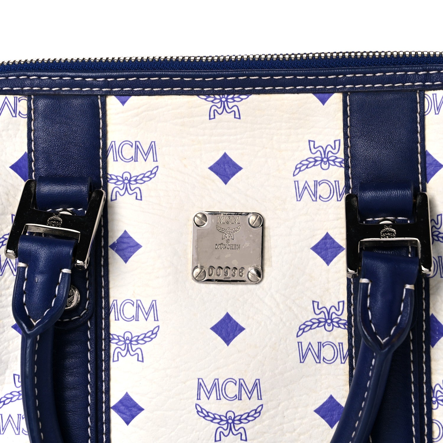 MCM Visetos Boston Satchel Satchel White 15 of 15