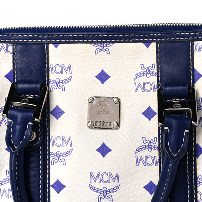 MCM Visetos Boston Satchel Satchel White 15 of 15
