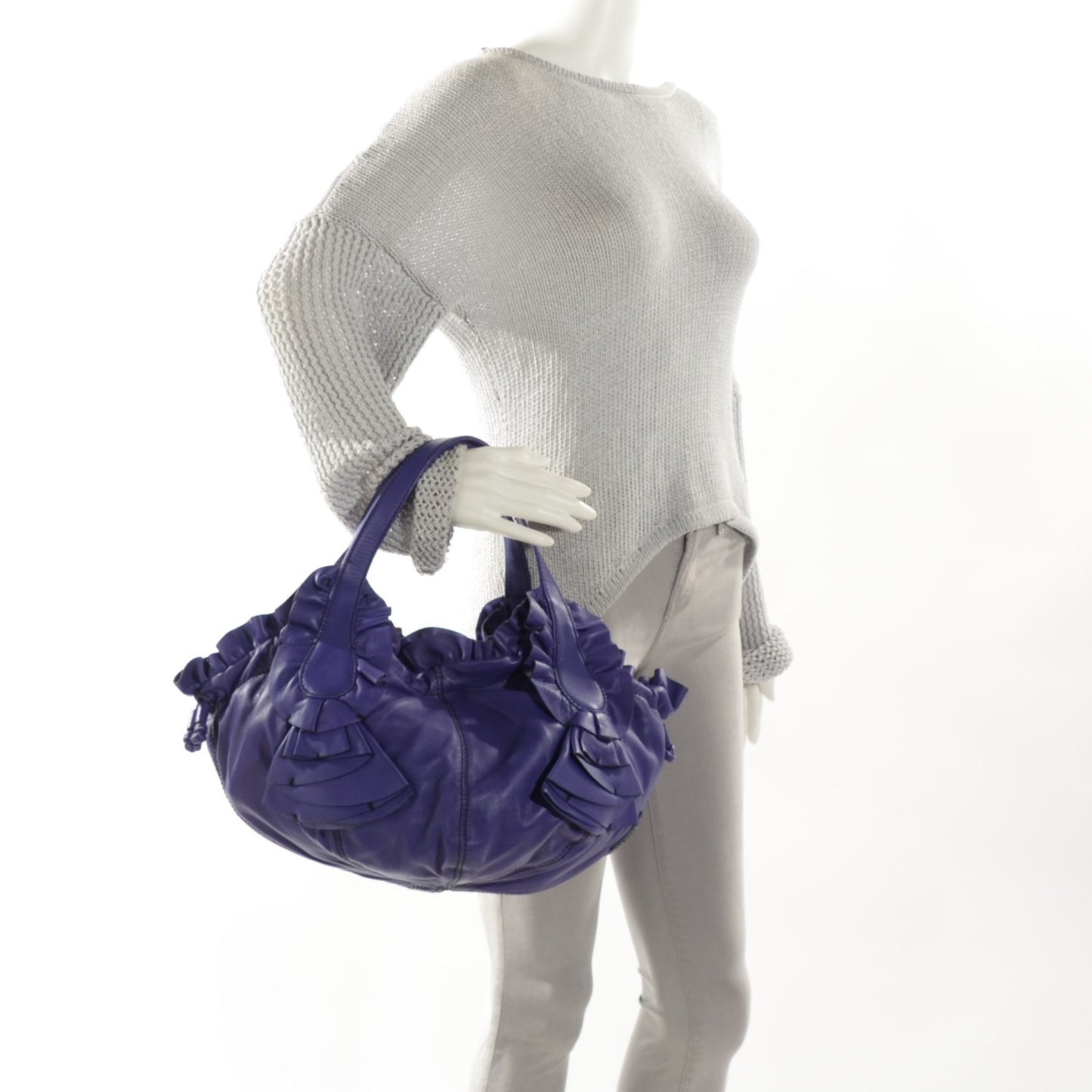 Nappa Ruffle Idylle Tote Violet