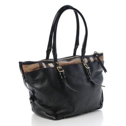 Burberry Calfskin House Check Small Salisbury Tote Black 3 of 10