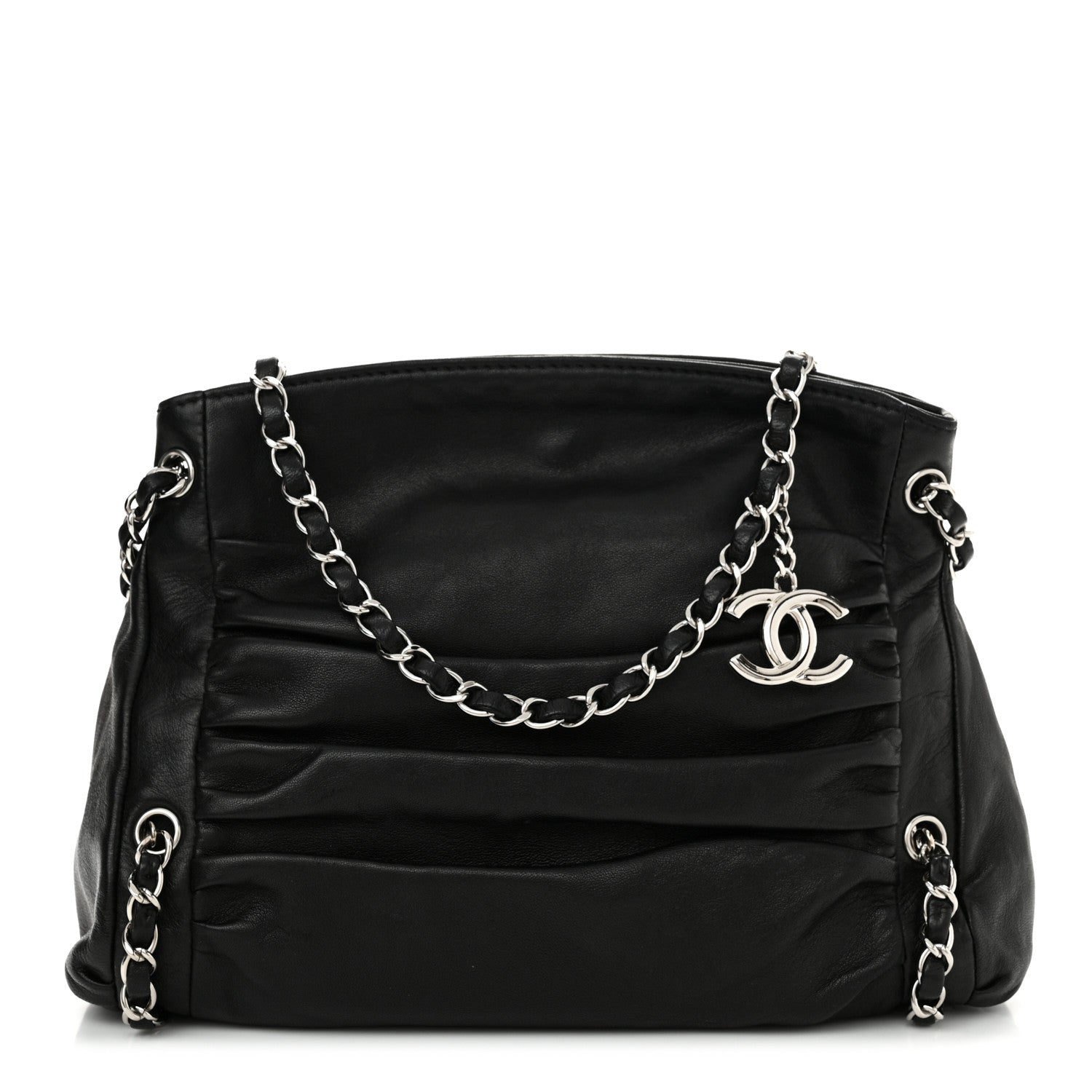 Chanel Lambskin Small Sharpei Shoulder Bag Black 1549204